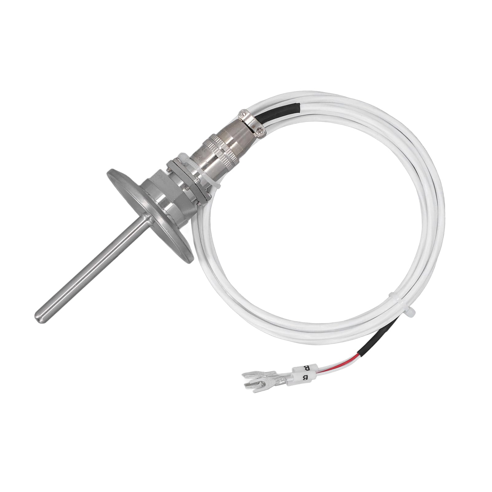 PT100 Sensor, RTD Temperature Probe with 3-Pin Aviation Connector, Detachable Plug, 2m Lead Wire for Industrial HVAC Control
