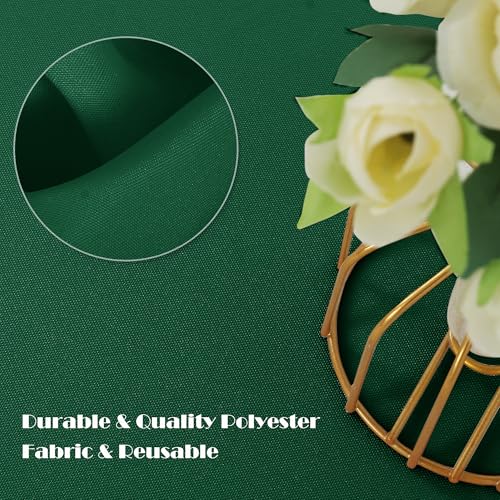 Image of sancua 6 Pack Hunter Green Tablecloth 60 x 102 Inch, Rectangle 6 Feet Table Cloth - Stain and Wrinkle Resistant Washable Polyester Table Cover for Dining Tables, Buffet Parties and Camping