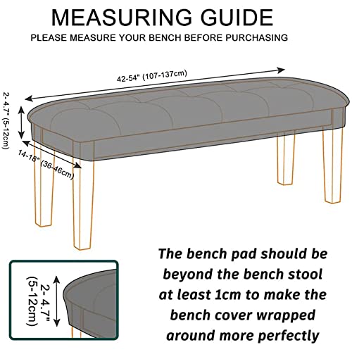 Funda para banco de comedor de terciopelo elástica y lavable 3