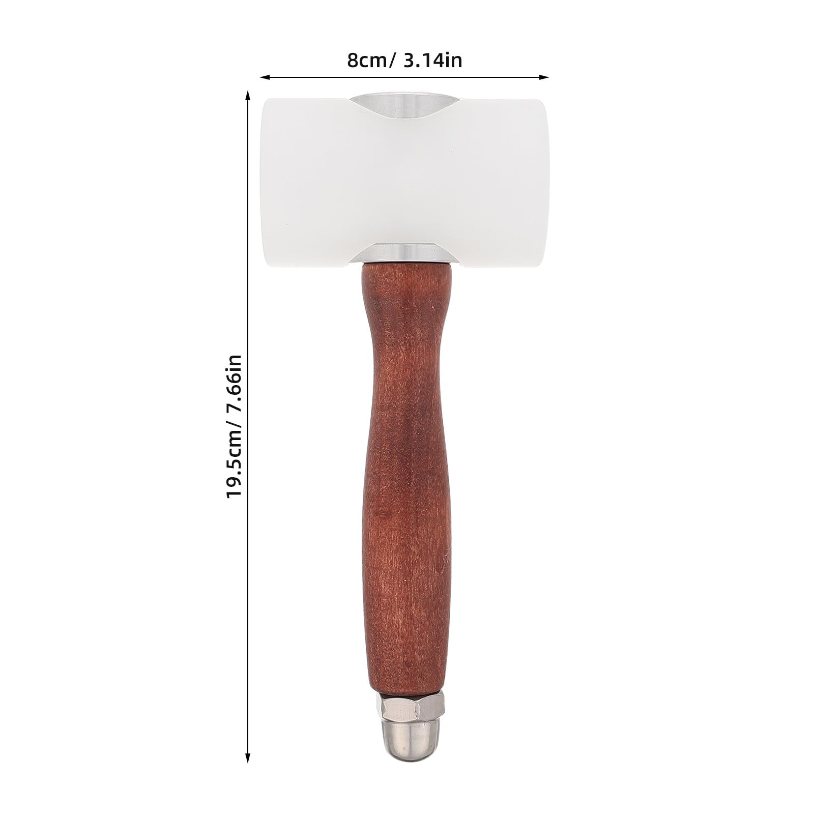 Lot de 2 maillets à sculpter le cuir, manche en bois, tête en T en nylon, pour le travail du cuir et la sculpture sur (outil DIY), longueur 19,5 cm (7,7 pouces).