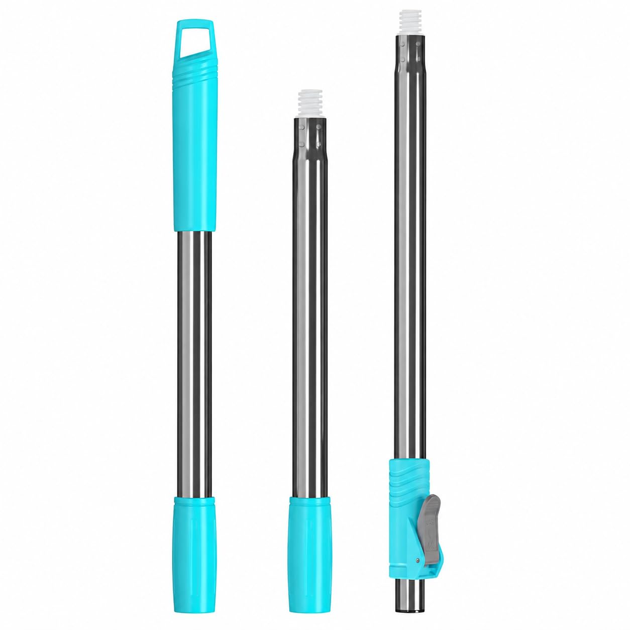 Photo 1 of RinseWise Spin Mop Replacement Handle Only, 3-Section Stainless Steel Pole with 35/49/61 in Length Options, Fits All Tsmine FunClean Models, Not Universal, No Mop Head, Base or Bucket- Blue