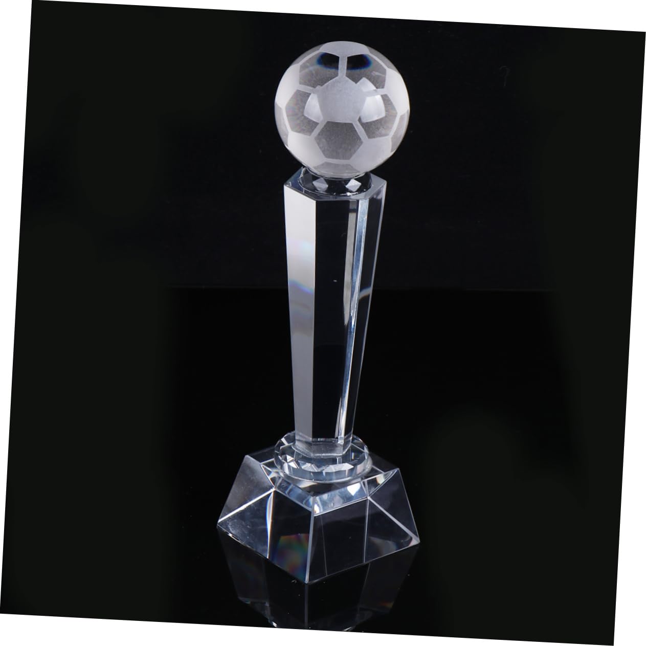 Mipcase Kristall Fußballspielpokal aus Quarz für Turnier Auszeichnungen | Abschlussatmosphäre, Elegante Kristalltrophäe für Sportbankette, für Klassenzimmer und Geschenkbeutel