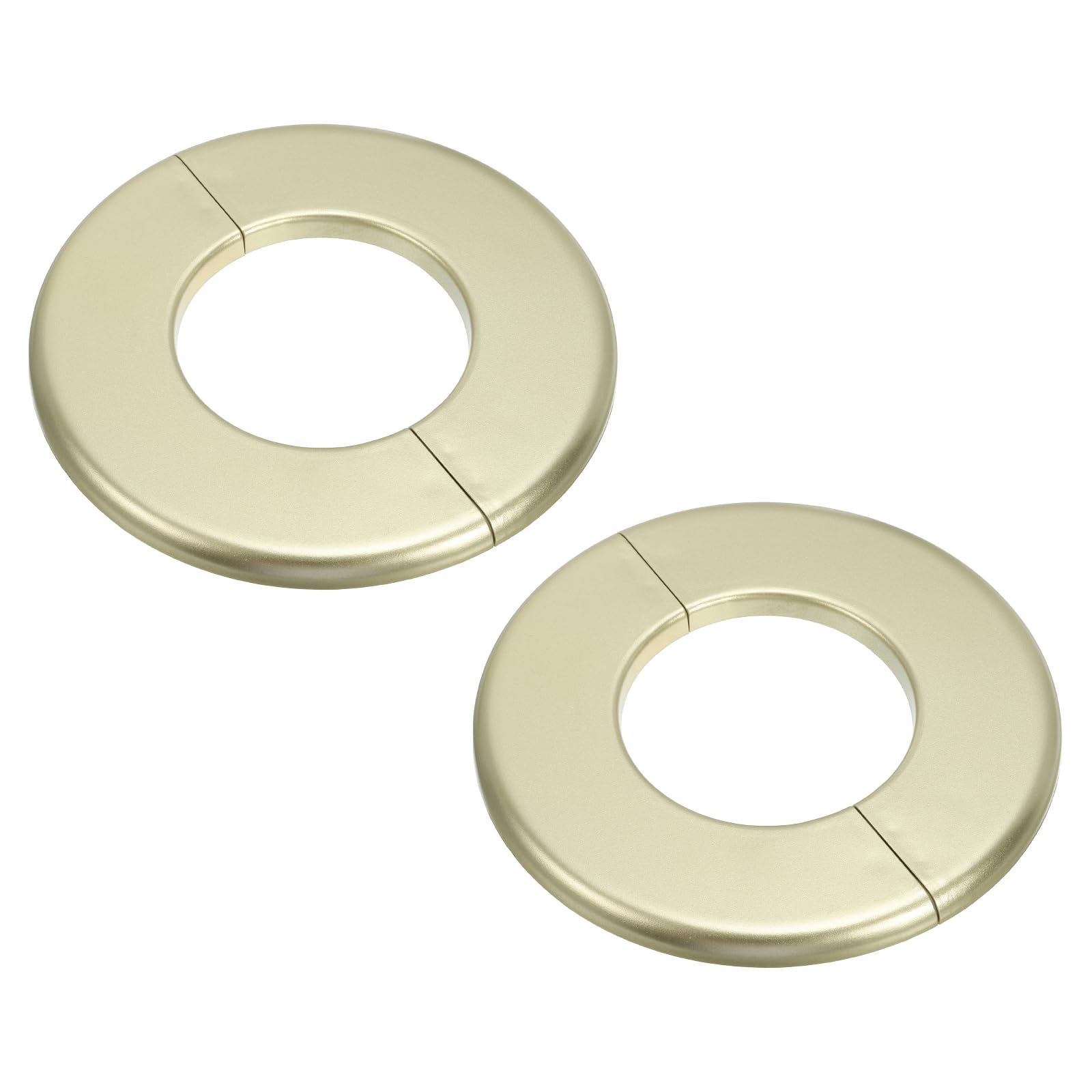 sourcing map 2Pcs Wall Split Flange, ABS Self-Adhesive Escutcheon Plate for 44mm/1.7" Diameter, Water Pipe Cover for Kitchen Toilet Faucet Decoration, Gold