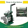 SODONAD 3-in-1 Manual Rolling Mill for Jewelry - 55hrc Stainless Steel Manual Wire Drawing Machine, 2.4:1 Gear Ratio Wire Rod Mill for Gold/Silver/Copper (Green) #4