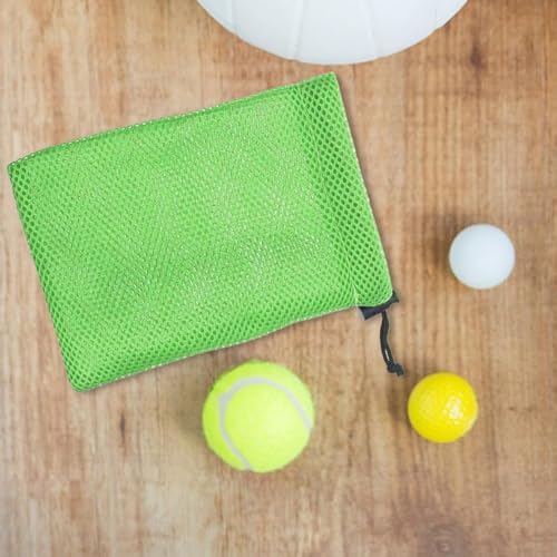 Yajuyi Bolsa de malha com fecho de cordão para organizar objetos, Verde, Tamanho real