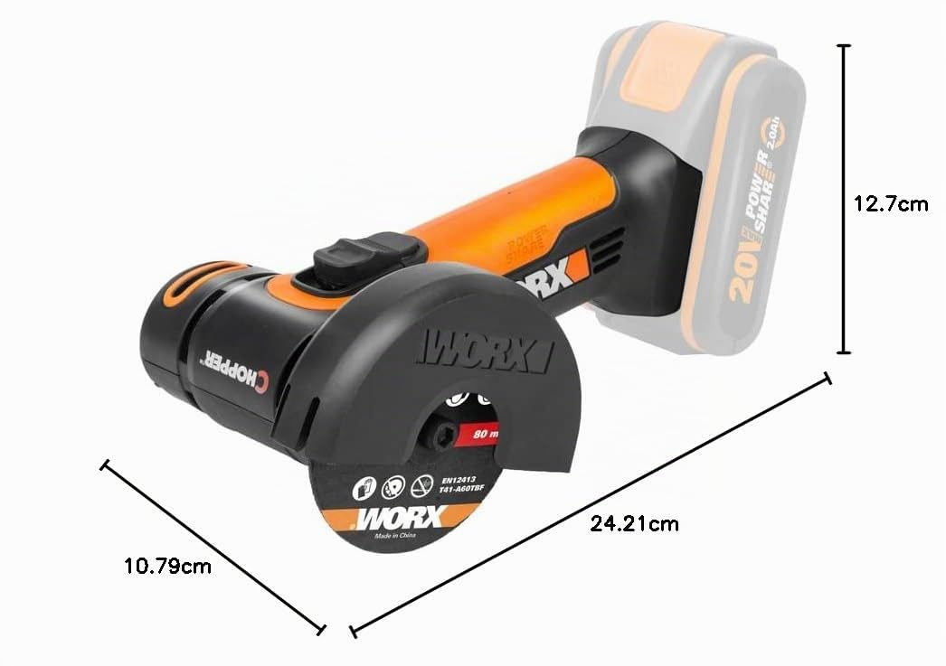 WORX WX 801.9 Mini smerigliatrice "Chopper" a batteria 20V (solo corpo macchina)