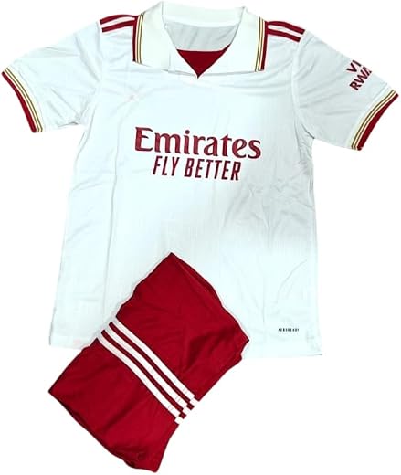 AASHRAY Arse*nal Football Jersey Set with Shorts Replica of Original with All Logos (in, Alpha, XL, 3rd Kit White)