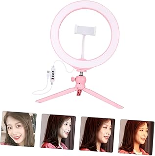 WOFASHPURET 1 Set photography fill light selfie light electronic tripod cell phone stand holder tabletop tripod LED ring light tripod beauty ring light Makeup Light Live Stream Light filling
