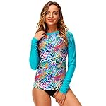 Deerose Women UPF 50+ Rash Guard Printed Swim Shirts Surf Swimwear Top - Image 3
