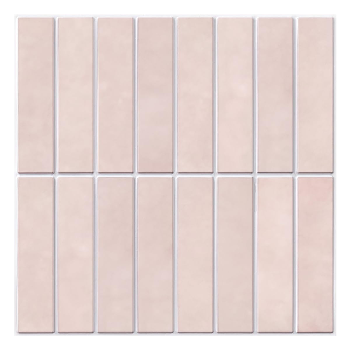 Commomy 10 Pcs Pink 3D Peel and Stick on Wall Tiles,11'8 x 11'8 Matte UrltraLight PVC Vertical Self Adhesive Stick on Tiles for Kitchen Backsplash, Bathroom, Living Room, Bedroom, RV