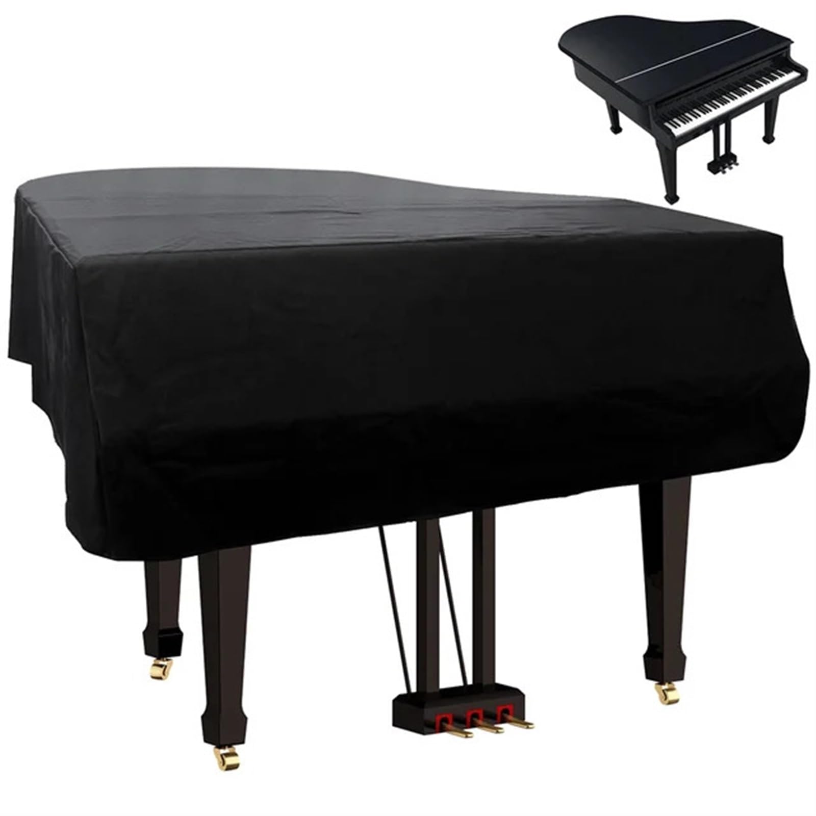 Copertura Per Pianoforte A Coda Copertura for pianoforte a coda in pelle protettiva for a for a doppio strato Fodera morbida Grande copertura for nera