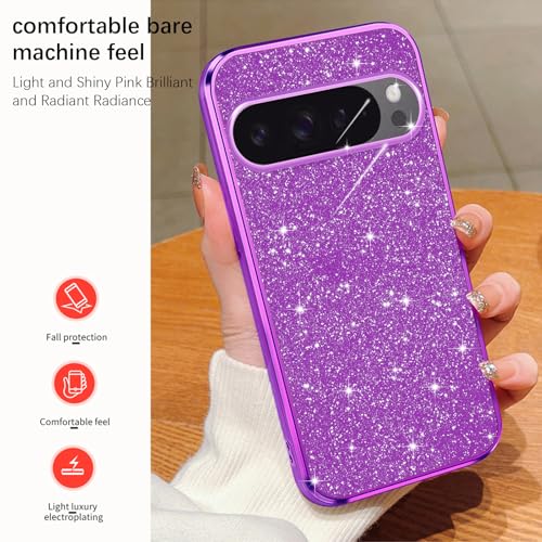 Coque Google Pixel 9 Pro XL violette avec anneau miroir support - 7