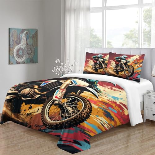 Housse de couette vélo 3D anti-plis en microfibre douce king size - 5