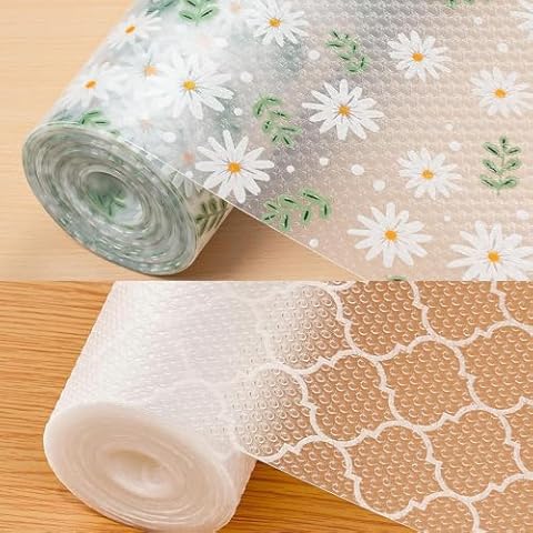 Cooyes Shelf Liner – Premium Cabinet Liner for Kitchen – Non-Slip Shelf Liners for Kitchen Cabinets – Waterproof Shelf Paper with Modern Pattern – Durable EVA Cabinet Liners Cover