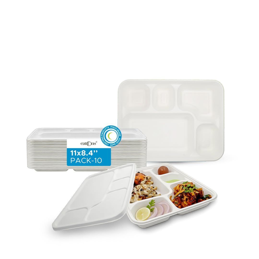 EATONS Bagasse Thali Tray - 25 Pack -14