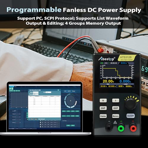 Image of DC Power Supply 30V 8A 120W, Adjustable DC Power Supply with Fanless Ultra-Quiet Design Support Editing List Waveform and Output Multiple Protections