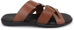 Chinelo Sandália Masculina Couro Legitimo Granado Macio Leve 106 Conhaque