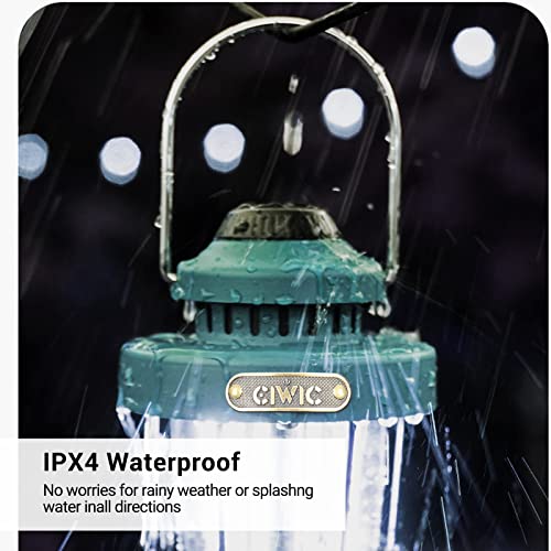 Led Camping Light, Rechargeable,Infinitely Variable Light Mode, Metal Camping Light, Battery Powered, Hanging Retro Light, Ipx4 Waterproof, Portable Outdoor Tent Light (Aluminum Alloy-Green) #TOP1