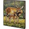Primitives by Kathy Doe and Fawn in Forest Decorative Wooden Box Sign 16×20