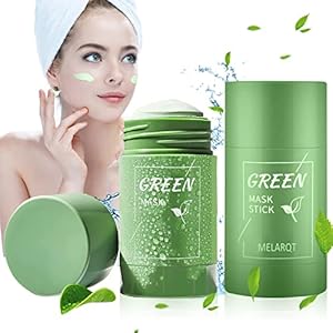 2 Stück Green Tea Mask Stick,GrüNer Tee Clay Maske,Mitesser Akne Entferner,Deep Clean Green Mask Stick Original,Befeuchtet und Kontrolliert das öL,Regulieren Sie den Wasser,Alle Häute