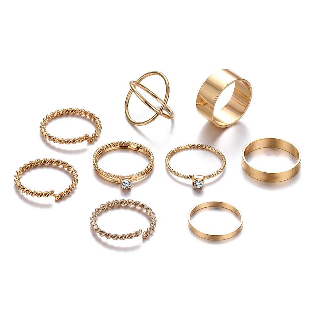 Shining Diva Fashion Latest Stylish Metal Boho Midi Finger Rings for Women and Girls - Set of 9 (sd10094r), Golden (B0B5LFXKZ7) Amazon Price History, Amazon Price Tracker
