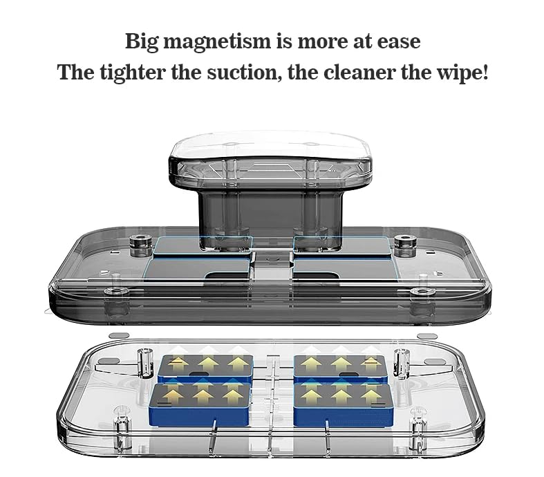 FLOITTUY Double-Side Magnetic Window Glass Dust Cleaner Wiper, Two Sided Wiper, Squeegee Washing Kit Equipment Household Cleaner Doublefaced Washing Equipment 3