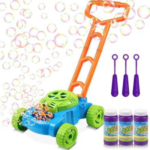 Lawn Mower Bubble Machine – What Surprising Features Make It a Must-Have? 4 Lydaz Bubble Lawn Mower for Toddlers 1-3, Outdoor Bubble Blower Machine for 1 Year Old Boys Toy Gifts, Kids Push Summer Outside Garden Toys, Halloween Birthday Gifts for Preschool Baby Boys Age 1 2 3