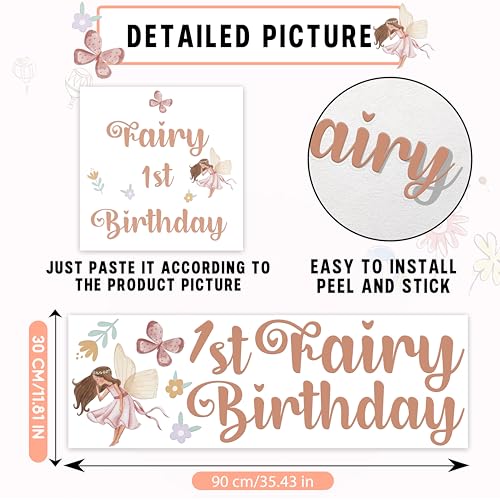 Vinilo Decorativo Fairy Primer Cumpleaños Fiesta miniatura 2
