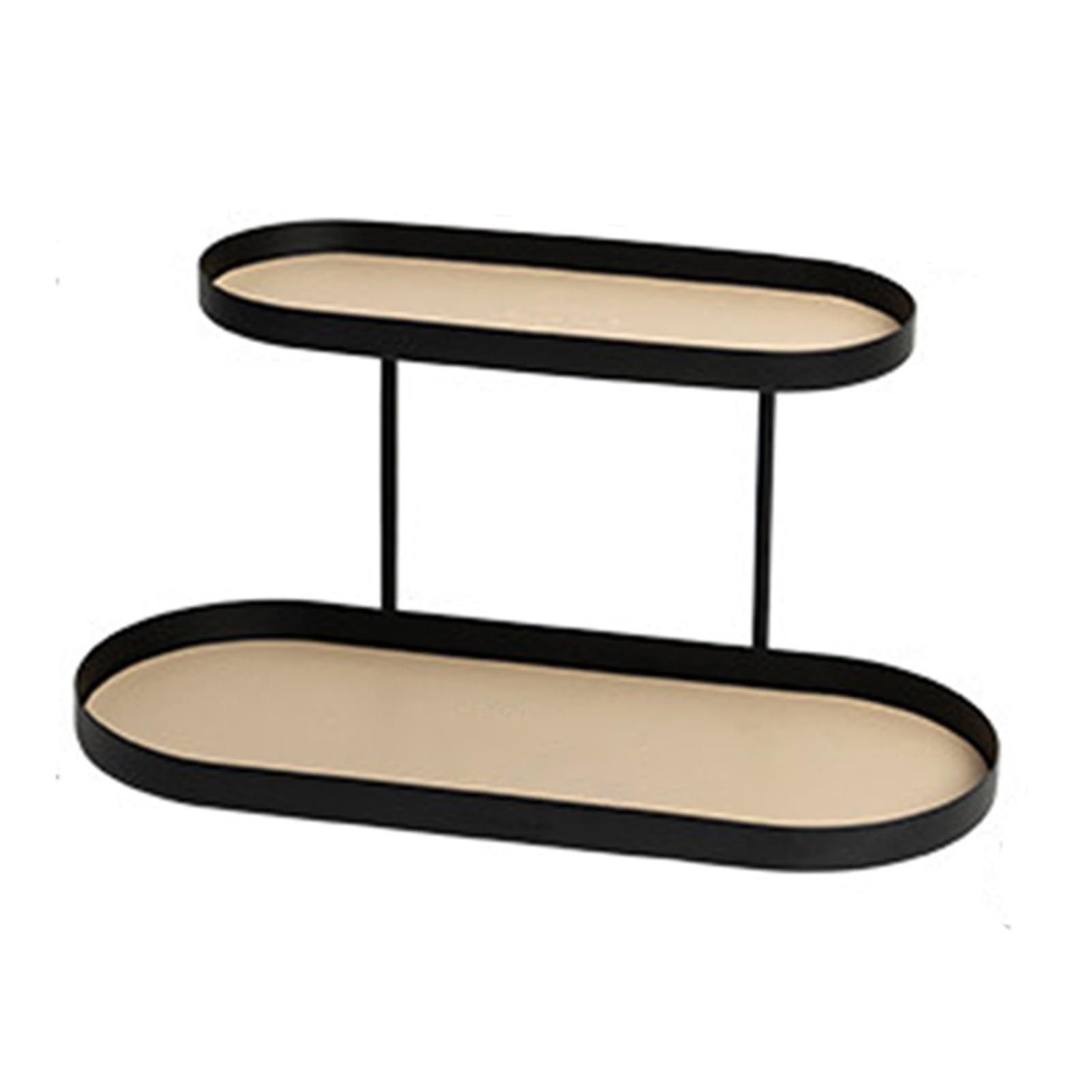 Xcsdew Color1 Wrought Iron Fruit Rack,Floor-Standing Shelf,Double-Layer Storage ,Leather Finish,Suitable For Living Room(Color1)