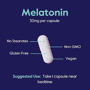 BESTVITE Melatonin 30mg (120 Veg Caps) - High Dose Melatonin