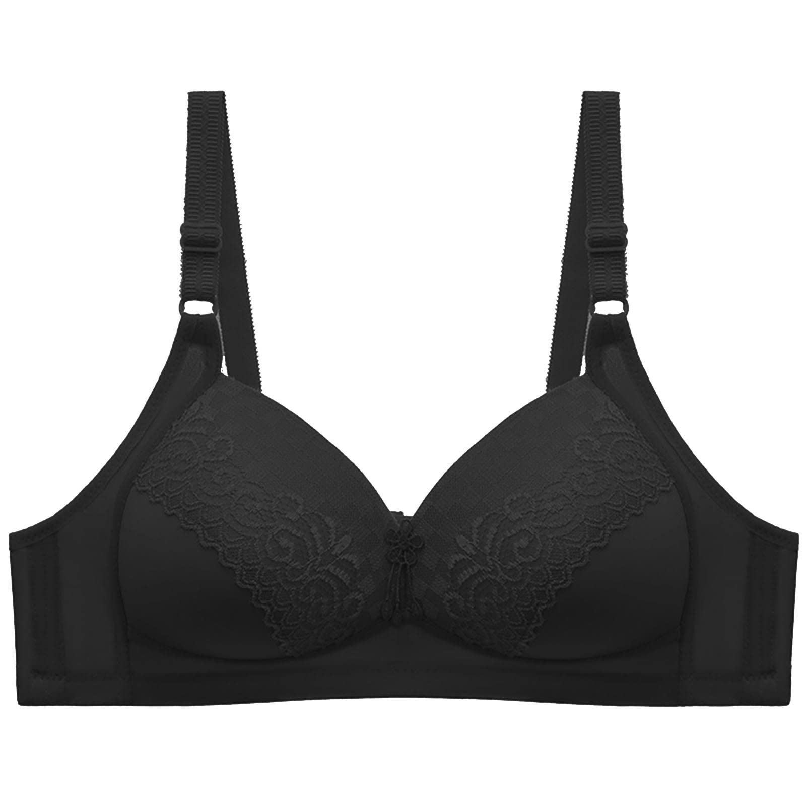 Womens Everyday Wireless Bra Lace Lightly Padded Push-Up Bralettes Full Coverage Comfortable Adjustable Strap Bras