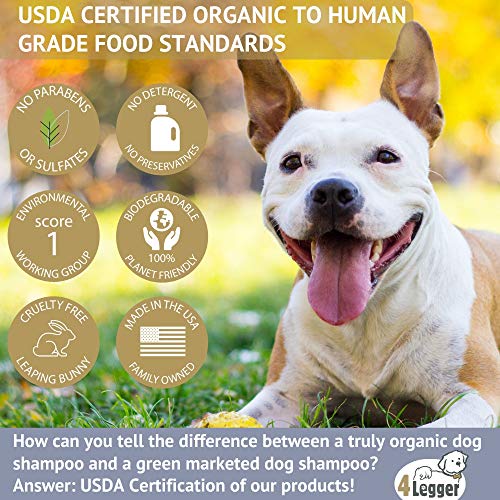 4Legger Organic Dog Shampoo USDA Certified Organic, All Natural Hypoallergenic Dog Shampoo with Oatmeal, Lavender, and… - Image 4