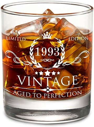 AOZITA 30th Birthday Gifts for Men - 30th Birthday Decorations for Men, Party Supplies - 30th Anniversary Ideas for Him, Dad, Husband, Friends - 11oz Whiskey Glass