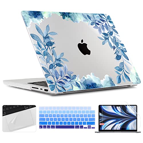 TWOLSKOO Funda compatible con M4 MacBook Pro de 14 pulgadas 2024-2021, modelos de chip M4 M3 M2 M1 Pro Max, carcasa rígida de plástico y cubierta de teclado, película de trackpad y protector de