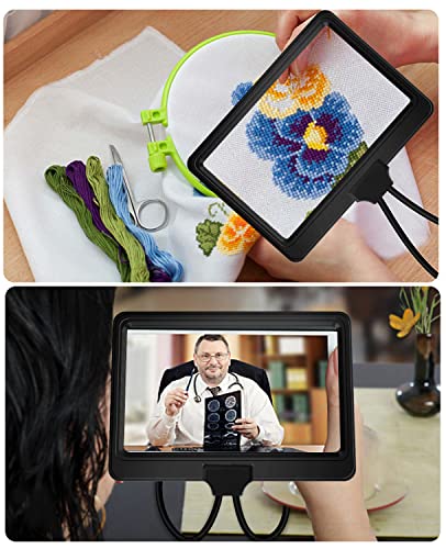 NZQXJXZ 5X Hands Free Magnifying Glass for Reading Flexible Gooseneck Reading Magnifier Large Full Book Page Magnifier for Neck Wear Repair Sewing Low Eyesight Seniors 2 NZQXJXZ 5X Hands Free Magnifying Glass for Reading Flexible Gooseneck Reading Magnifier Large Full Book Page Magnifier for Neck Wear Repair Sewing Low Eyesight Seniors - Image 3