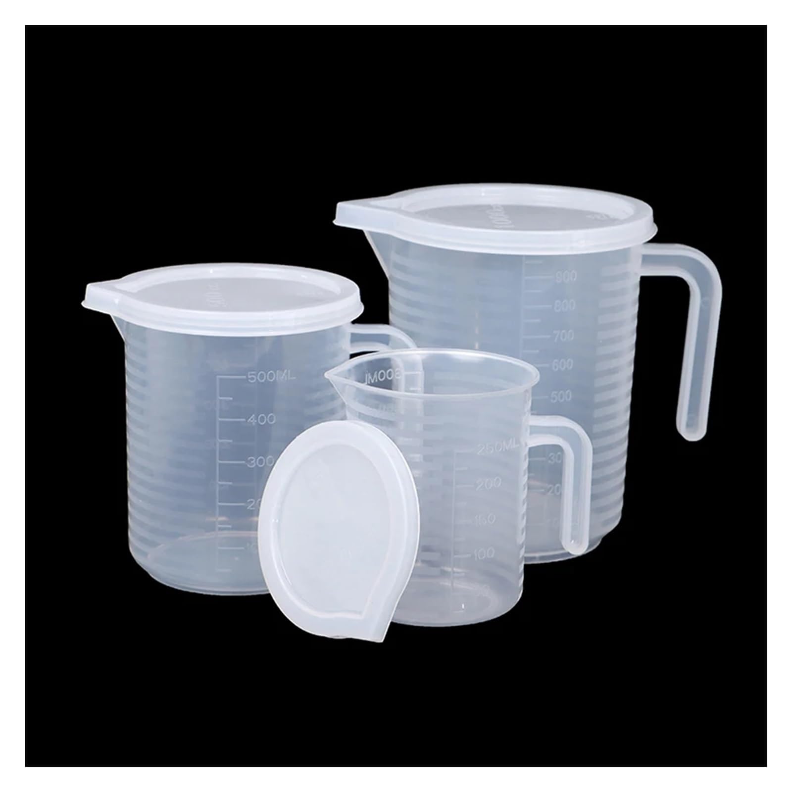 Messbecher 3Pcs 300ml/500ml/1000ml/3500ml/5000ml Kunststoff Flüssigkeit Messbecher Krug gießen Ausguss Oberfläche Mit Deckel Mess Werkzeug(5000ml)
