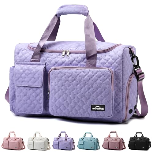 ZIOSINM Sac de Voyage Femme, Sacs de Sport Imperméable, Sac Weekend Femme avec Compartiment Humide et Compartiment à Chaussures,pour Gym, Fitness, Weekend...