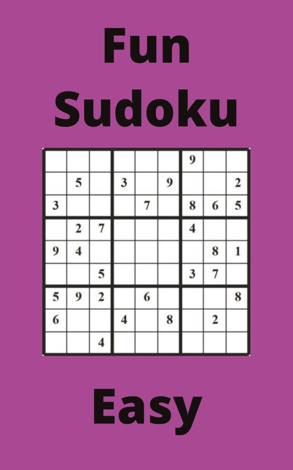 Purple Fun Sudoku Book, 9x9 Puzzles, 300 Pages, 5x8, Easy