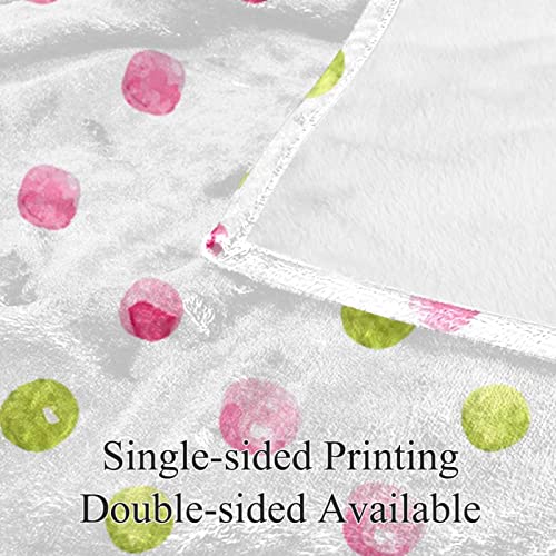 Couverture polaire légère motif pois roses jeté de lit canapé