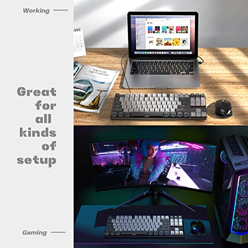 Image of CIDOO 87 Keys Rgb Mechanical Keyboard,Low Profile Gaming Keyboard With Aluminum Housing,Tkl Hot-Swappable Ultra-Slim 80 Percent Keyboard For Gaming And Work,Compatible With Windows System,Wired,Black