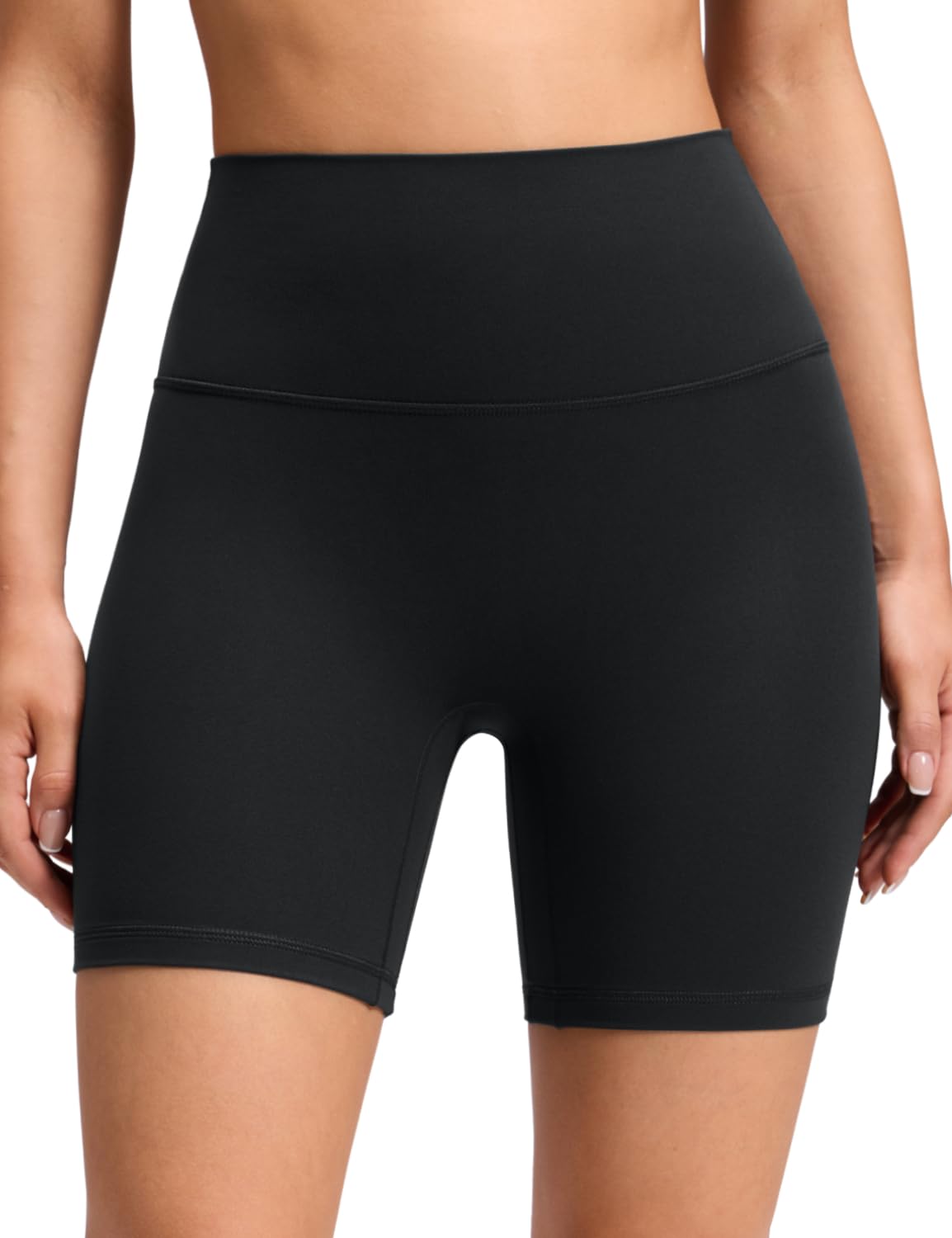 CRZ YOGA Spodenki motocyklowe Butterluxe bez szwów z przodu 15 cm z wysokim stanem do ćwiczeń Pilates sportowe damskie maślane, miękkie