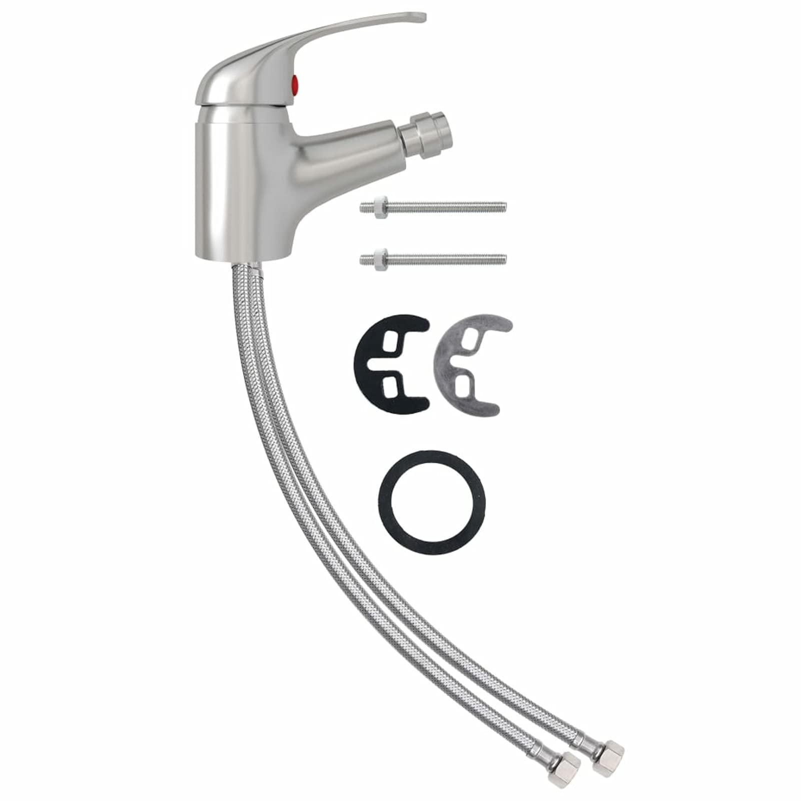 ARKEM Rubinetto Miscelatore per Bidè Argento 13x12 cm,Rubinetto Miscelatore Bagno Bidet casa Testa Mobile Grigio Silver Basic