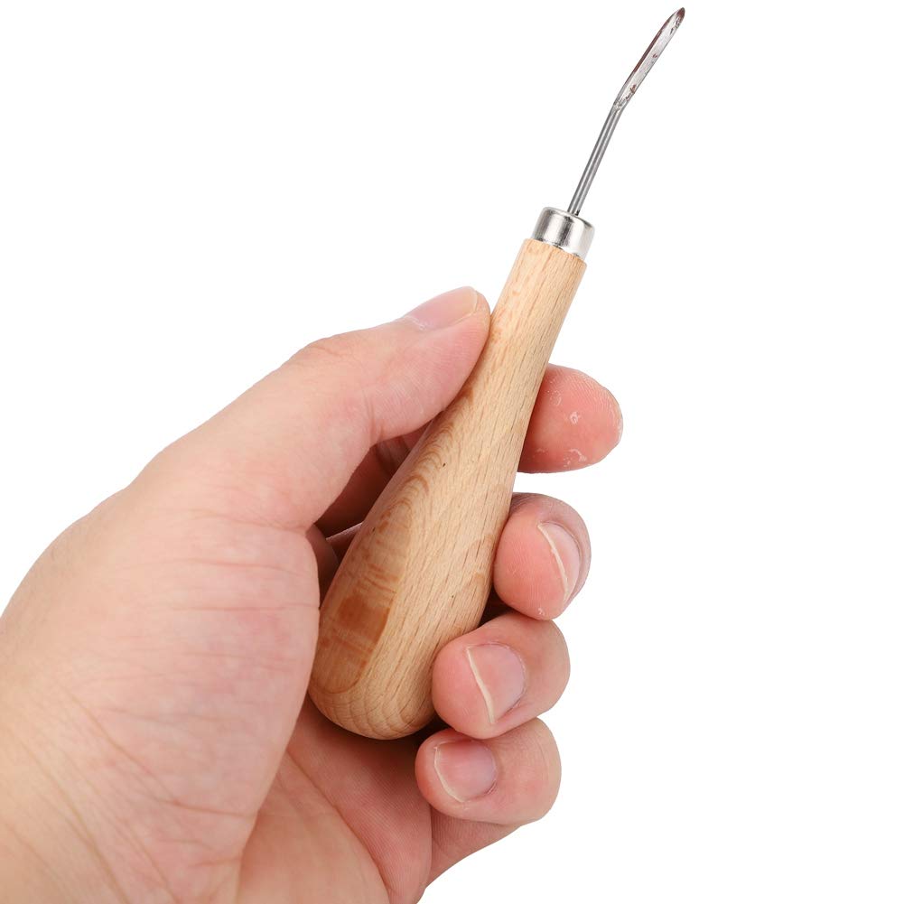 1 Paire de Poinçons à Coudre, réparation du cuir, outils pour coudre le cuir, cirer le cuir avec manche en bois, bricolage pour percer des trous (1 paire