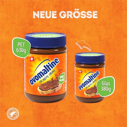 Ovomaltine Crunchy Cream Brotaufstrich - einzigartig knusprige Schoko-Creme ohne Palmöl - süßer Aufstrich mit knusprigen Ovomaltine Stückchen - hergestellt in der Schweiz (1 x 380g)