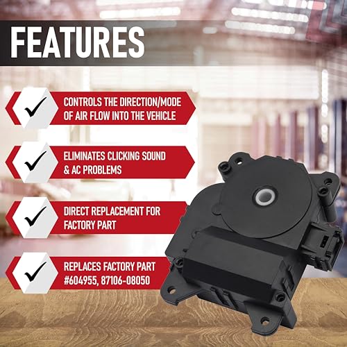 Image of HVAC Air Blend Door Actuator Mode Replacement by AA Ignition - Fits 2004, 2005, 2006, 2007, 2008, 2009, 2010 Toyota Sienna Vehicles - Replaces 604-955, 87106-08050, 8710608050 - Heater Air Door