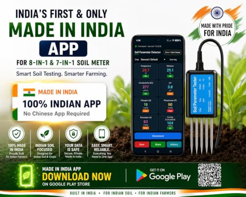 Image of 8-in-1 NPK Soil Tester | Digital Meter for pH, Moisture, Temperature, EC, Nitrogen, Phosphorus, Potassium & Fertility | USB Data Logging | for Garden, Farm, Lawn & Indoor Plants