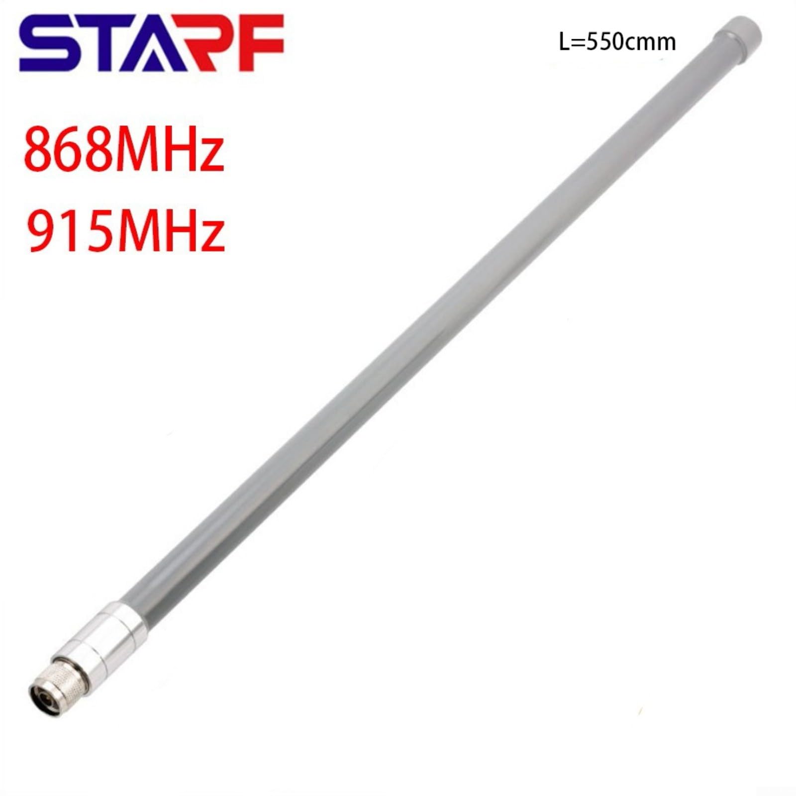 Per STARF 12DBi 868MHz 915MHz per antenna OMNI in fibra di vetro, connettore N-maschio, per minatore di elio rete esterna a lungo raggio, agricoltura (kit antenna)