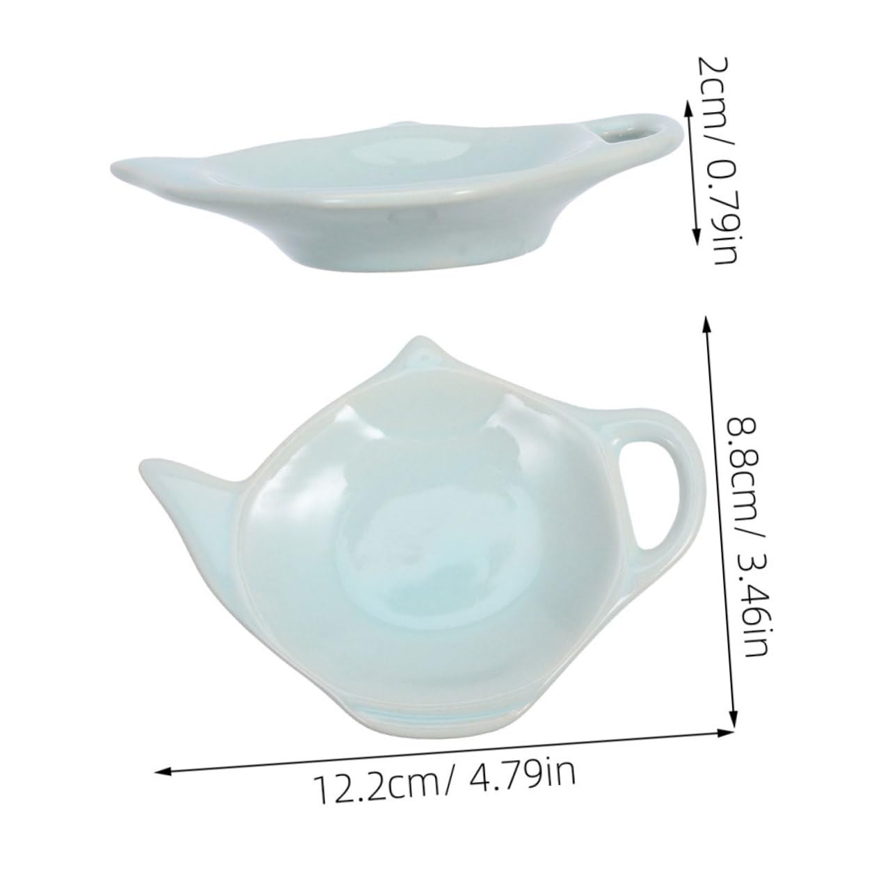 Mobestech Porcelain Teapot-Shaped for Tea Bags Elegant Ceramic Dish for Snacks and Condiments Versatile Serving Tray for Home and Parties and -