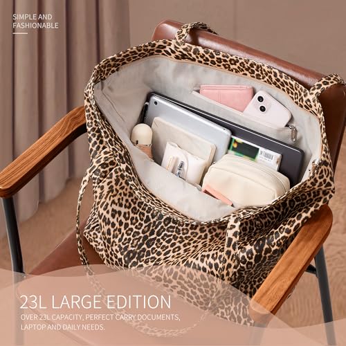 Image of KALIDI Large Tote Bag Vegan Leather Casual Zipper Work Bag Weekender Hobo for Women 16L Oversize Shoulder Travel Purse