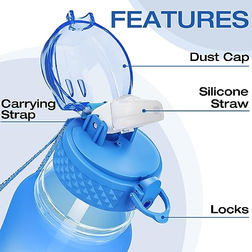 Oldley OLJ-PB350-BUTJK Kids Water Bottle For School, 12 Oz (Straw Lid) Bpa-Free Reusable Leak-Proof Durable Tritan Plastic Water Bottles thumb #4